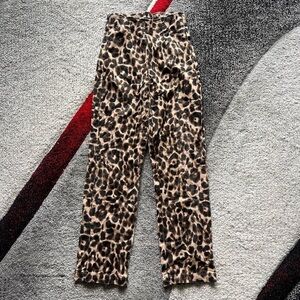 Reformation Leopard Print Skinny Pull On Jeans